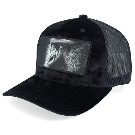 Calza Pennello - Černá trucker Kšiltovka - Monkey Big Patch Velvet Black Trucker @ Hatstore