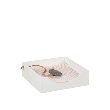 Servetthållare m sten Vit 20x20cm