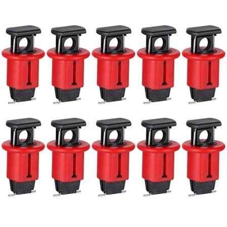 Pakke med 10 miniature elektriske sikkerhedsafbrydere til elektrisk isolation, rød miniature elektrisk sikkerhedsafbryder