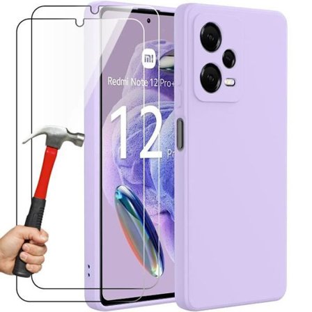 Coque för Xiaomi Redmi Note 12 Pro+ 5G - Xiaomi - Lila Matt - Stötte absorberande - Slim - 2 Härdat glas