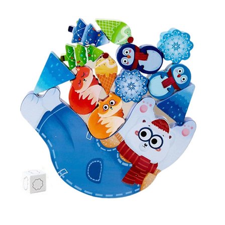 1 sett Barn Stabledyr Balanseblokkleker Trekatt Rotte Isbjørn Havdyrblokker Ferdighetstrening Hjerneutvikling Leketøy Barn Førskoleutdanning