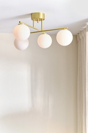 Jotex - FELICITY taklampe Opalhvit/børstet messing - Kjøp Taklamper hos Jotex