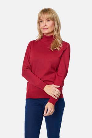 BRANDTEX - Strik Rullekrave - Rød