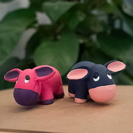 Sødt dobbelt æsel latex lydlegetøjssæt - tyggelegetøj til kæledyr, tandrensningslegetøj, interaktivt stressreducerende legetøj til hunde, sikkert 