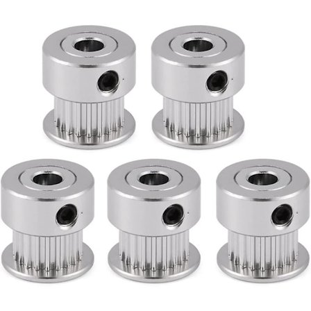 Synkronhjulsremskiva, kuggremskiva 20 tänder håldiameter 5 mm tänder 3d-skrivarremskiva (5 st) (5 mm)