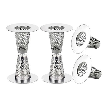 6 kpl pesuhuoneen lavuaarin viemärisihdit 1,2–1,6 tuuman viemäriaukoille, 1 tuuman pieni kartiomainen ruostumaton teräs