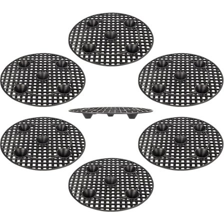 6 stk. Plantebrikker Potteforhøyere, Kraftige 30 cm / 12 tommer Plantestativ, Svart Rund Plantepotte -FS4-