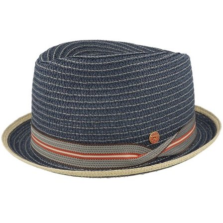 Mayser - Blå straw Hatt - Samu Paperbraid Blue Straw Hat @ Hatstore