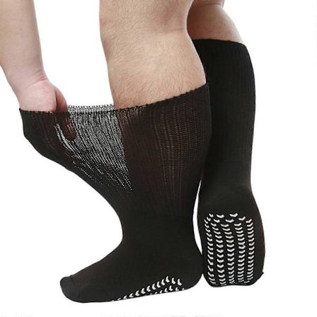 Erittäin leveät diabetes- ja lymfedeemasukat liukuesteellä naisille ja miehille, koko S/M 21*30