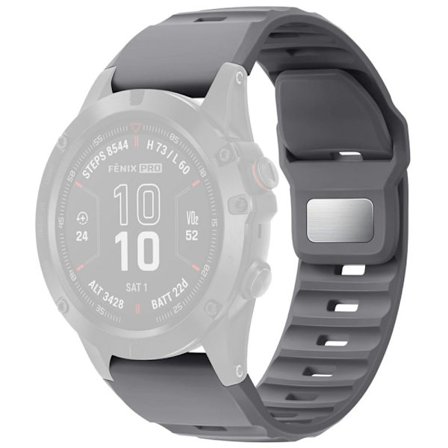 Silikonarmband för Garmin Quickfit 26mm / Fenix 7X Pro / Fenix 7X ersättningsarmband - Grå