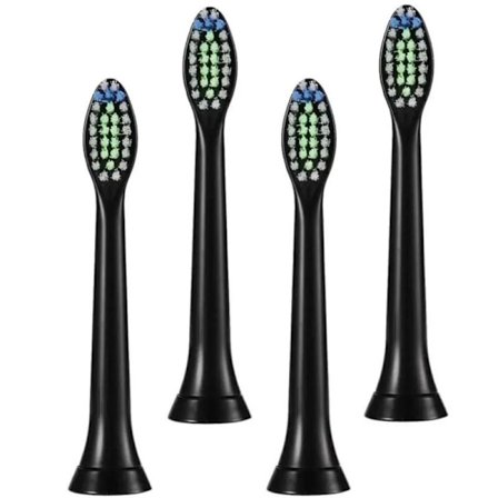 4-pack Compatible Philips Sonicare Diamondclean Toothbrush Heads, Black