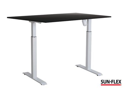 SUN-FLEX Bord II höj/sänk 160x80 vit/svart - Lyreco - Kontorsmöbler och inredning - Bord och hurtsar - Skrivbord - Höj/sänkbar