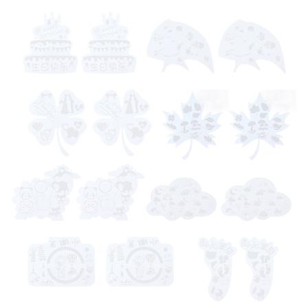 16 stk. skabeloner i forskellige stilarter Genanvendelig PET-skabelon Sikre håndværkstilbehør til gør-det-selv-projekter