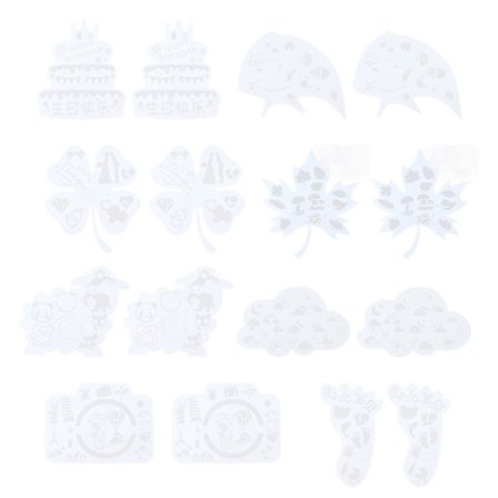 16 stk sjablonger i forskjellige stiler, gjenbrukbare PET-maler, trygge håndverkstilbehør for DIY-prosjekter