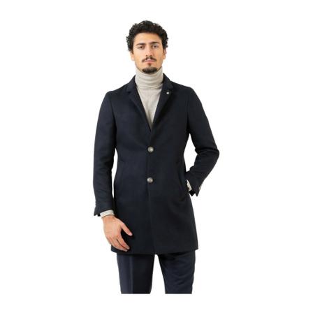 Stimm, Single-Breasted Coats Blauw, Heren, Maat:S