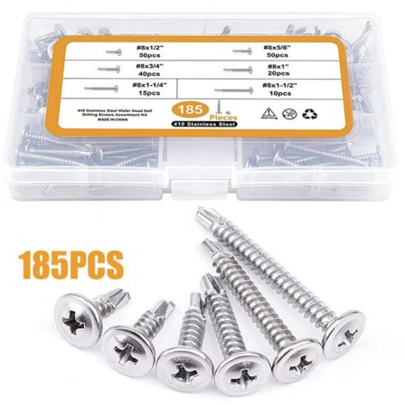 185 kpl itsekierteittävät ruuvit metalliruuvien valikoimasarja