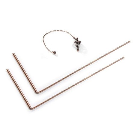 2 stk. Kobber Slagrute Åndelige Spåstaver Fleksible Kobberstaver Slagrute Åndestaver med Pendel