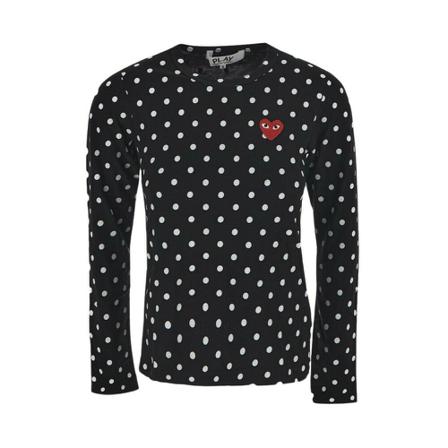 Comme des Garçons Play, Long Sleeve T-Shirt Zwart, Dames, Maat:S