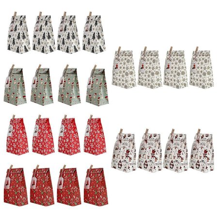 Julekalender Gaveposer Jul for Oppbevaring 1 Sett Poser(XH(