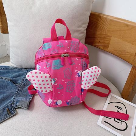 Barn Barn Ryggsäck Toddler Skolväska 1-3 år Anti-Lost Little Angel Wings Rose Red