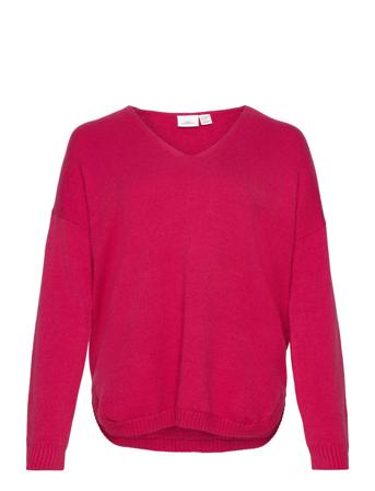 Carmargareta Ls Pullover Knt Noos Pullover Rød ONLY Carmakoma*Betinget Tilbud