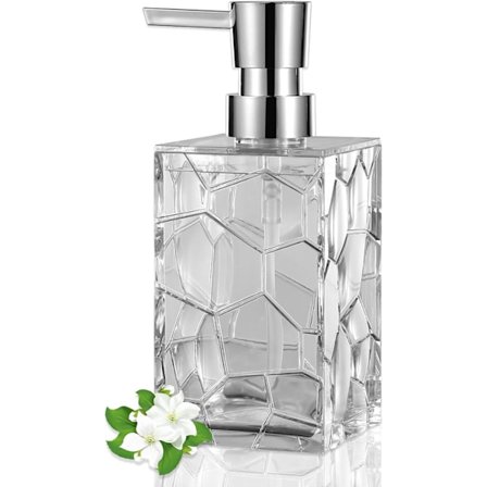 Transparent akryl såpedispenser 320ML for baderom kjøkken sovesal dekorasjon 16x7cm