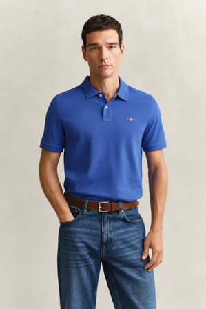 GANT Herren Regular Fit Piqué Poloshirt (L) Blau