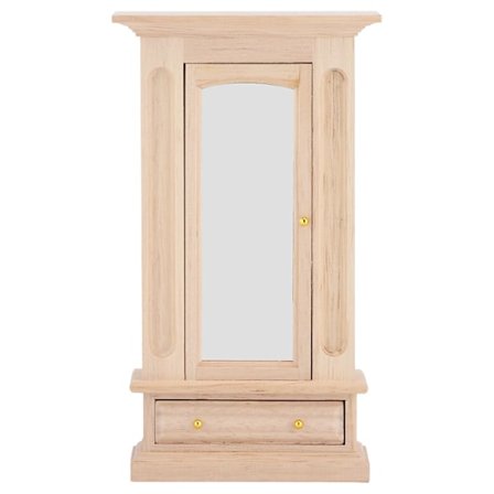 1:12 Dockhus Trä Garderob med Spegel Dockhus Möbler Sovrum Dockhus Dekoration