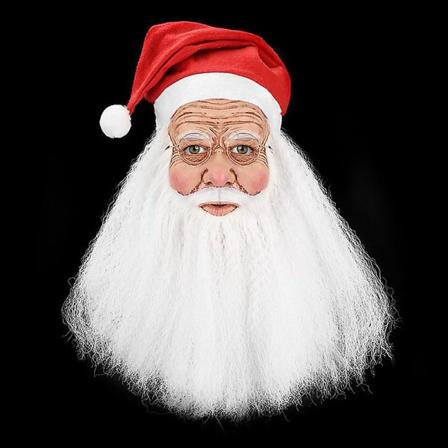 Santa Claus Latex Mask Jul Far Cosplay Dräkt Huvudbonad Festival Fest Kostym Prop Black
