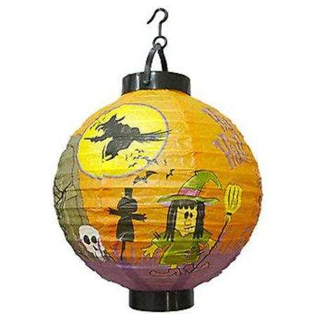 2 stk Halloween Dekoration Led Papir Græskar Lanterne Hængende Lys Halloween Dekorationer Til Hjem Lanterner Hexe