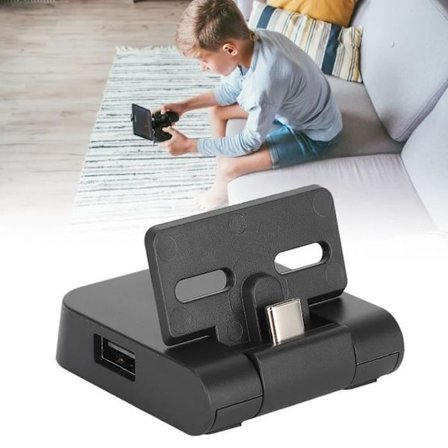 HURRISE Gamepad Charger Dock Game Handle Laddstation för Switch Lite, videopaket