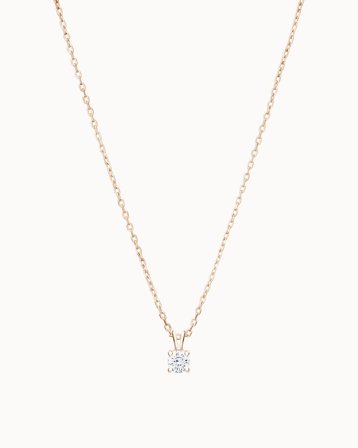 Naturlig Diamanthalsband Stacy 18K Roséguld - Dubbel ögla