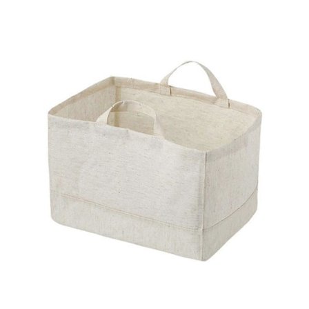 Oppbevaringskurv Bomull og Lin Bærbar Oppbevaringspose Klesskap Diverse Vaskbar Vaskekurv Hjem Eller