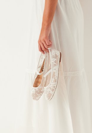 Bianco - Bialilja Lace Ballerina - Off White