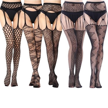 5 Pack High Waist Fishnet Tights Thigh High