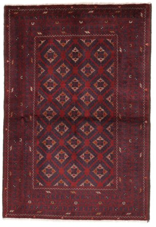 Kunduz Rug 101X149 Black/Dark Red Wool, Afghanistan