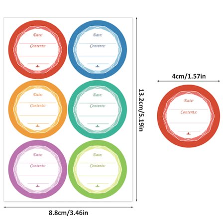 180 klistermærker/30 farvekodede klistermærker