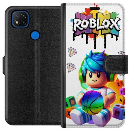 Yhteensopiva Lompakkokotelo Xiaomi Xiaomi Redmi 9C Värikäs Roblox-kuvitus pelihahmolla, leluilla ja energialla, täydellinen pelifaneille ja moderni