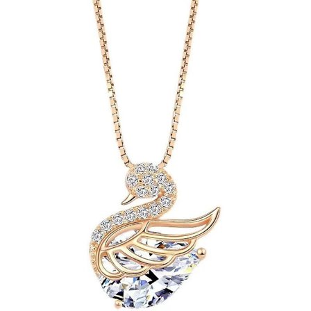 Animal Swan Zirconia Halsband Kvinnor Lätt Lyx Nisch Nyckelben Kedja 520 Alla Hjärtans Dag Present (guld Us Gauge)