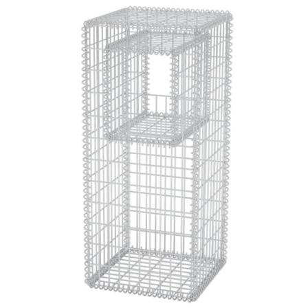 Vidaxl Gabionkorg Stolpform Med Planteringsmöjlighet Stål 50x50x Silver