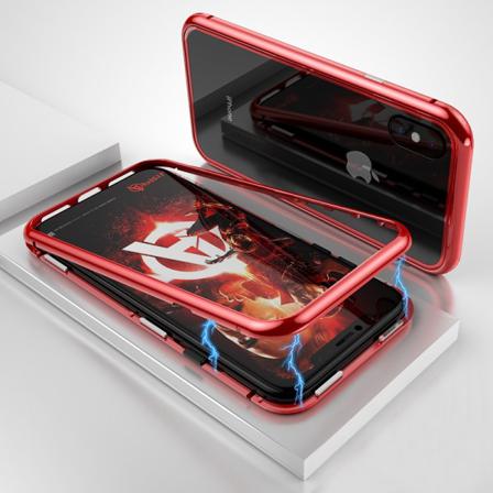 Ultratunnt Glasfodral Med Metallkant Och Magnetlås Iphone X/xs I