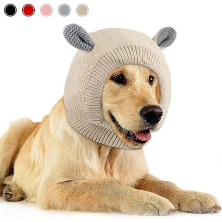 Tysta-korvat koirille, koirien kuulosuojaimet Melunvaimennus Neulottu koiranmyssy P