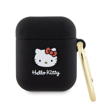 Hello Kitty Silikon 3D Kitty Head fodral för AirPods 1/2 - svart