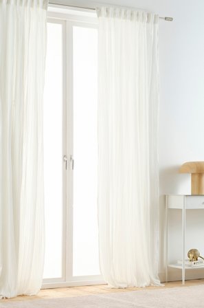 Jotex - Gardin Med Multifunksjonsbånd 2-pk Naturhvit - TEA - Kjøp Multifunksjonsgardiner hos Jotex