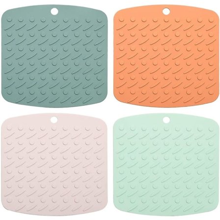 4 silikoneunderlag, skridsikre, varmebestandige