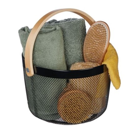 Rund trådkorg med handtag