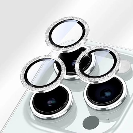 Bling Glitter Diamant Kameralinsskydd Fodral kompatibelt iPhone 16 15 14 13 11 Pro Max Plus Skärmskyddsfilm kompatibelt iPhone 16E Pro