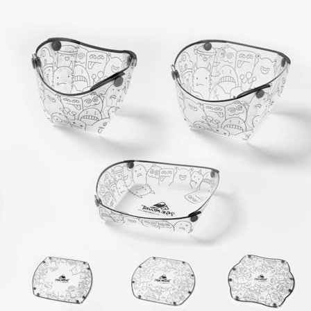 Kannettava retkiastiasto - kokoontaitettava lautanen, kulho ja muki, lämmönkestävä ulkopiknikeille, 3 osaa