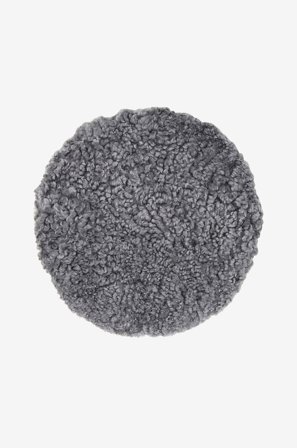 Skinnwille - Lampaannahkapehmuste Curly, pyöreä - Harmaa - Istuintyynyt & pehmusteet - - Homeroom
