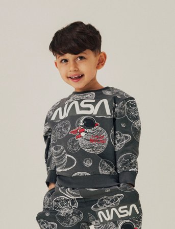 name it Nmmdaim Nasa Nreg Sweat Bru Nas - Grey - 104